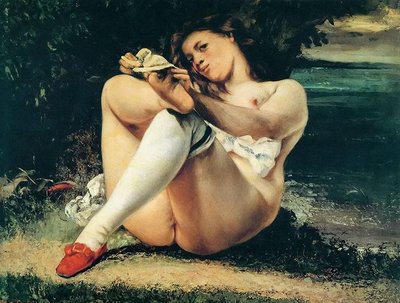The Woman with White Stockings by Gustave Courbet
